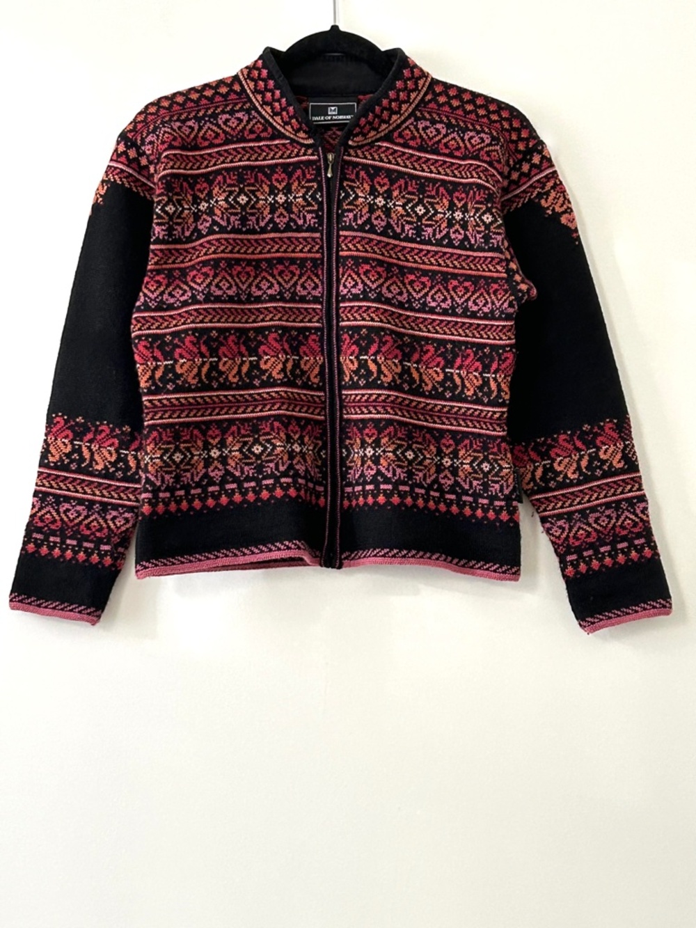 Dale Of Norway 100% Wool Zip Up Cardigan Sweater
